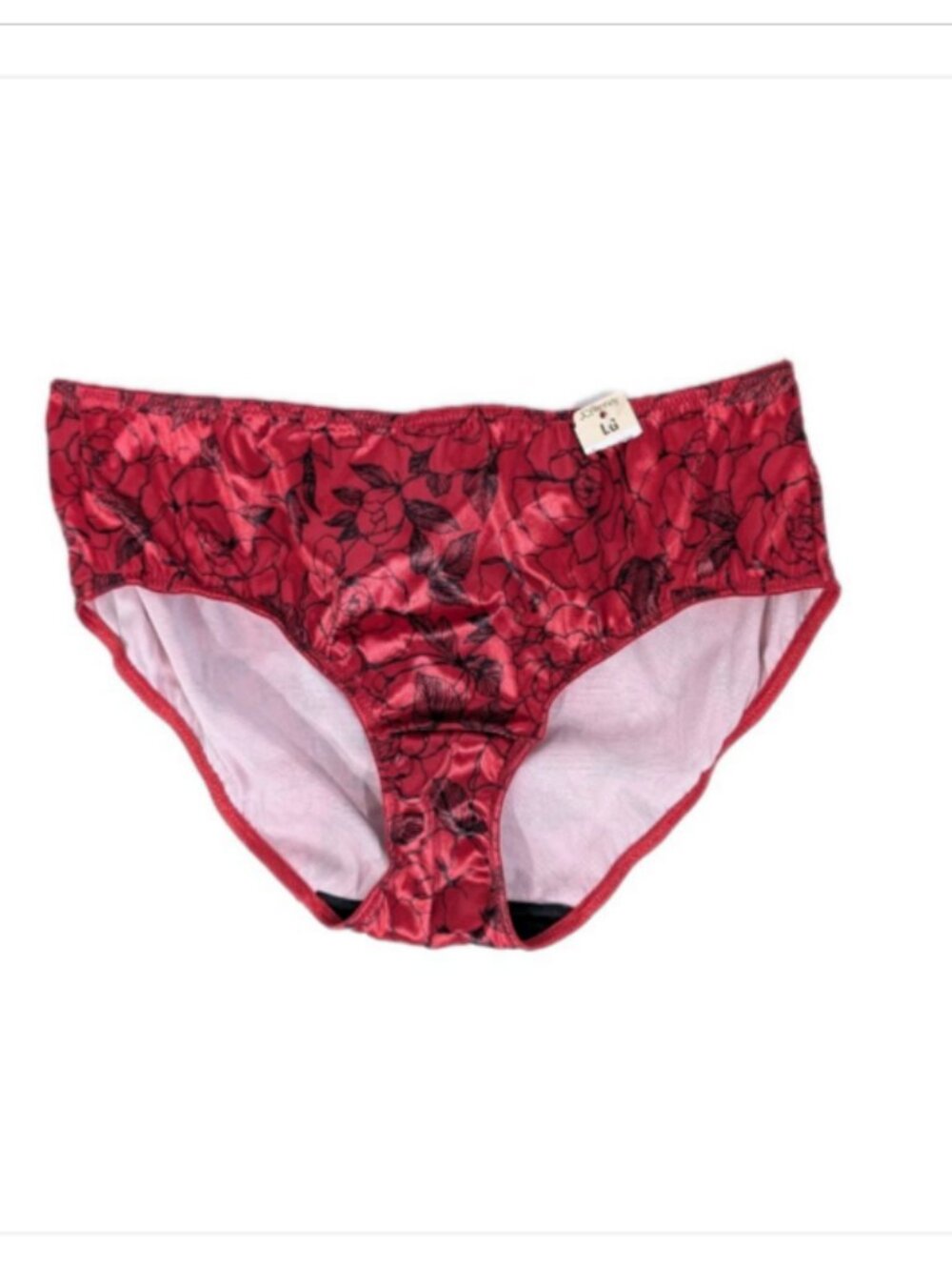 Delicates Vintage Satin Underwear Large NEW Women silky Panty Shiny red brief
